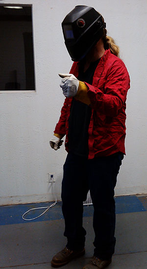 concept shot of positioning for welder for MAR Welding logo