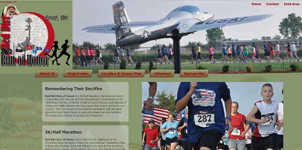 Red Dirt Run of Honor website screen shot 1600 pixels wide